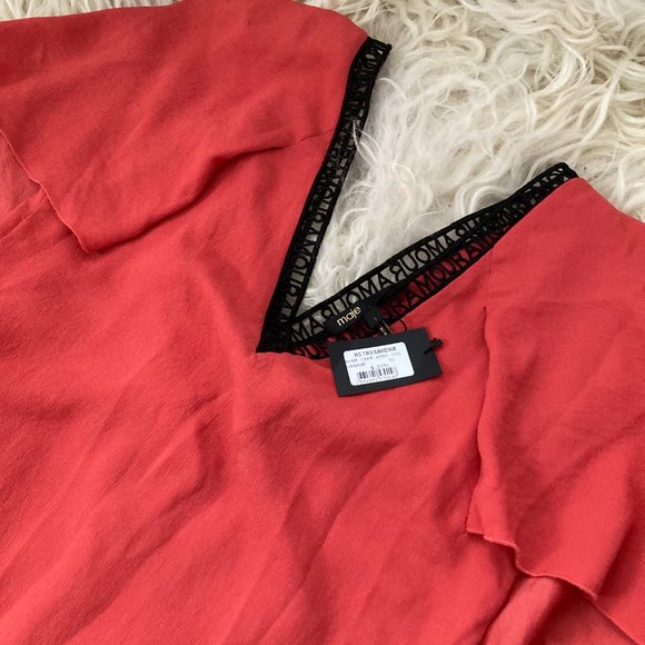 MAJE V-Neck Mini Dress - Picture 9 of 15